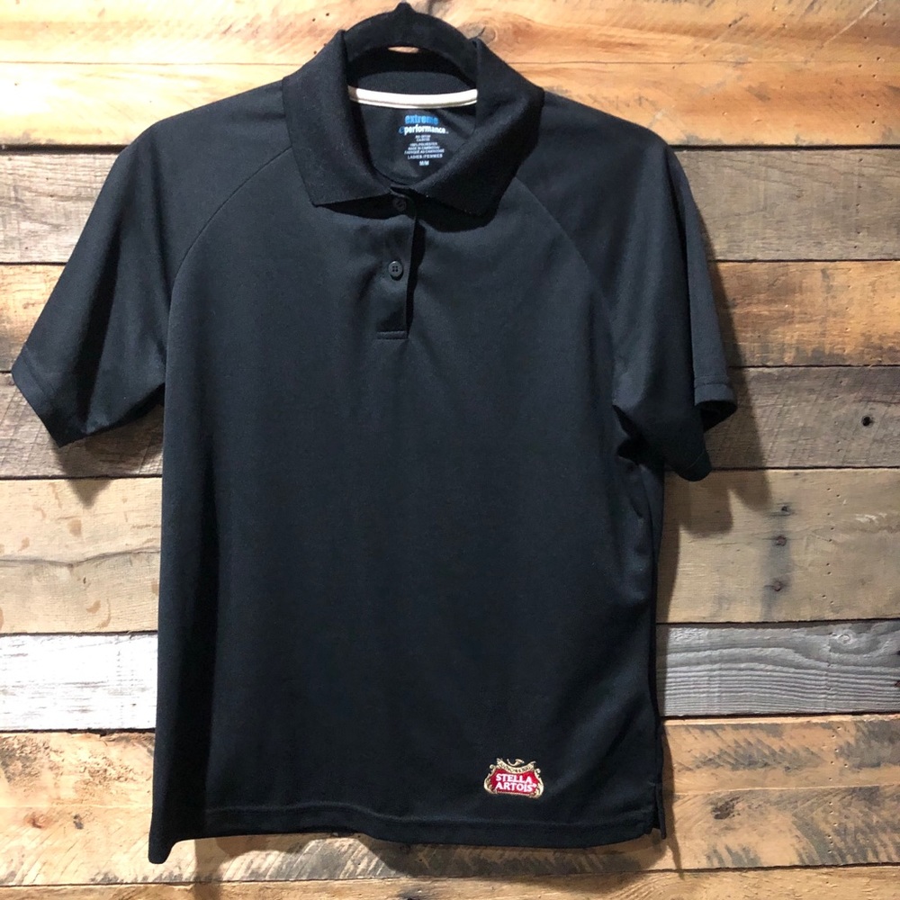 Women’s (M) black Stella Atois polo